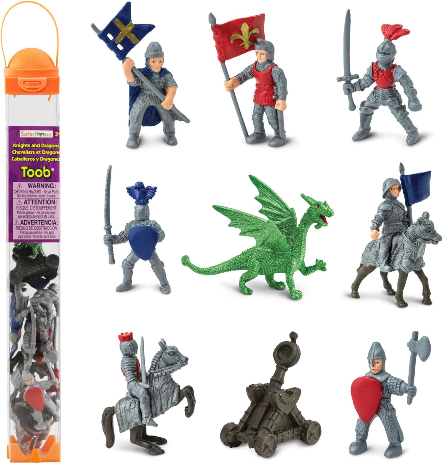 Safari Knights & Dragons,Black,blue,green,2.05 x 2.05 x 13 inches