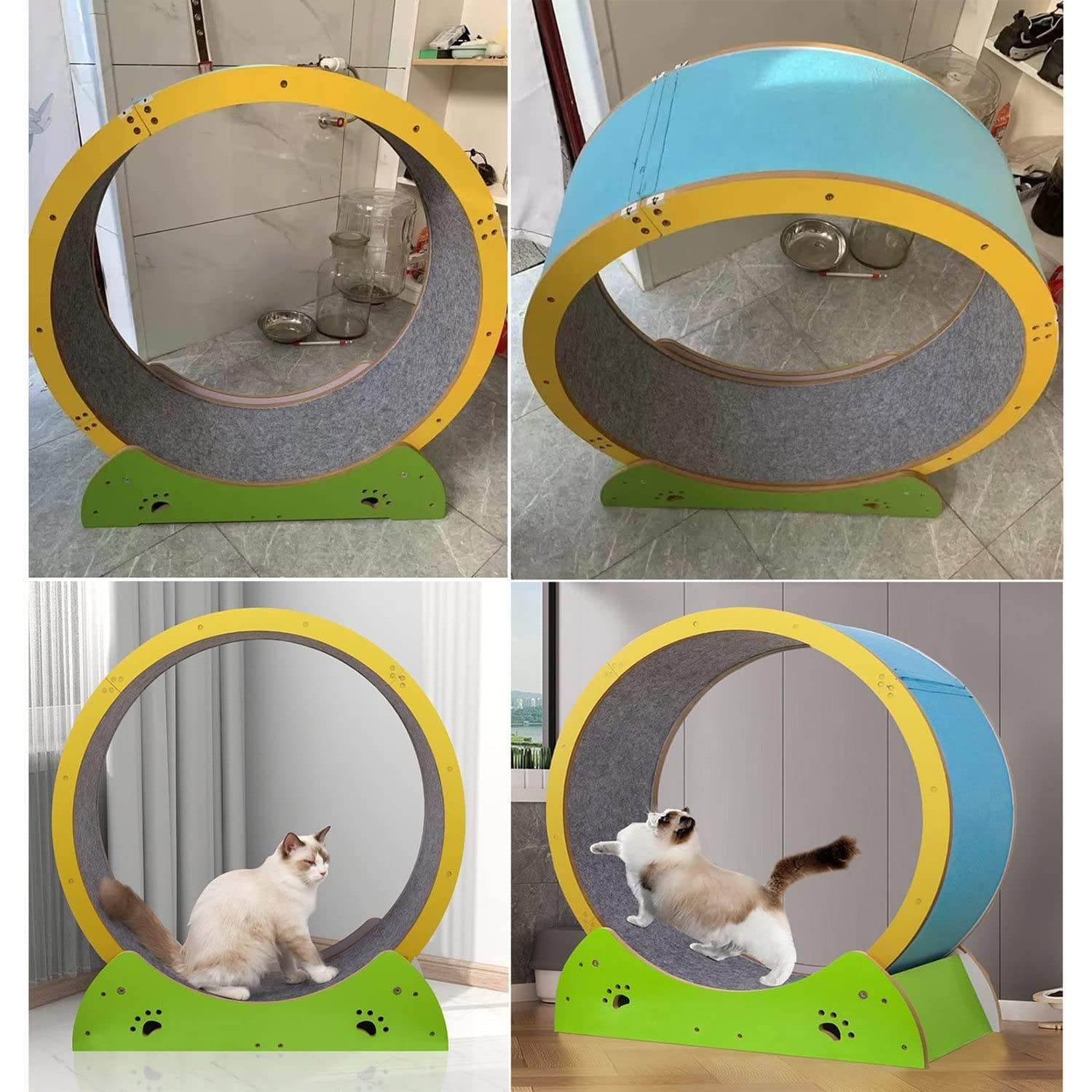 HNCXHX Gato De Rueda De Ejercicio Gato con Pista De Alfombra,Correr,Girar Y Rascar La DiversióN,El Juguete para Gato,La Cinta De Correr del Dispositivo De Peso De La PéRdida