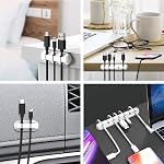 Organisateur de cordons, Organisateurs de câbles Porte-câbles blancs, Organiseur de fils USB Câblodistribution des clips de cordon, 3 Packs Cable Clips for Car Home and Office (Blanc)