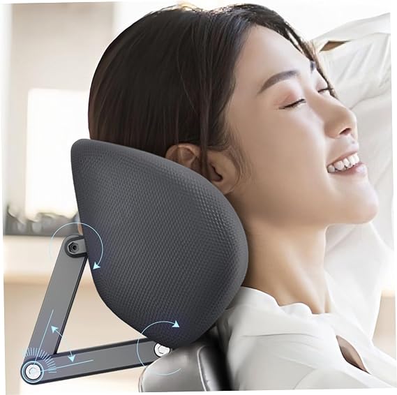 Office Chair Headrest Attachment, Universal Detachable Headrest for Office Chair, Memory Foam Neck Support Ergonomic for (Black)