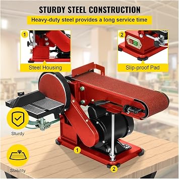 Belt Disc Sander 4x36inch and 6inch Disc, Benchtop Disc Belt Sander 375W Powerful Bench Sander for Woodworking