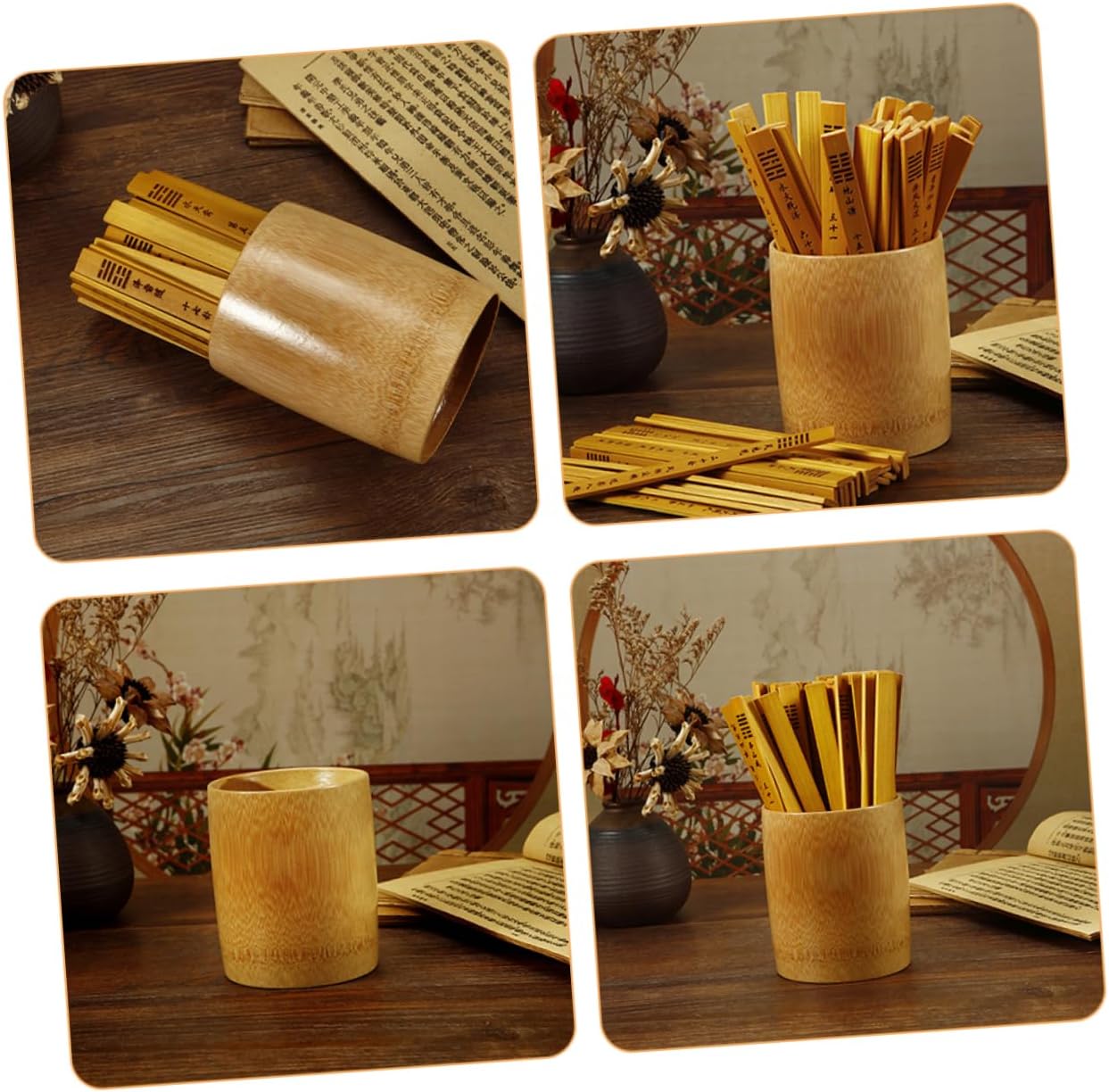 VANZACK Divination Game Sticks Set Bamboo Telling Sticks for Hexagram Fortune Telling Props
