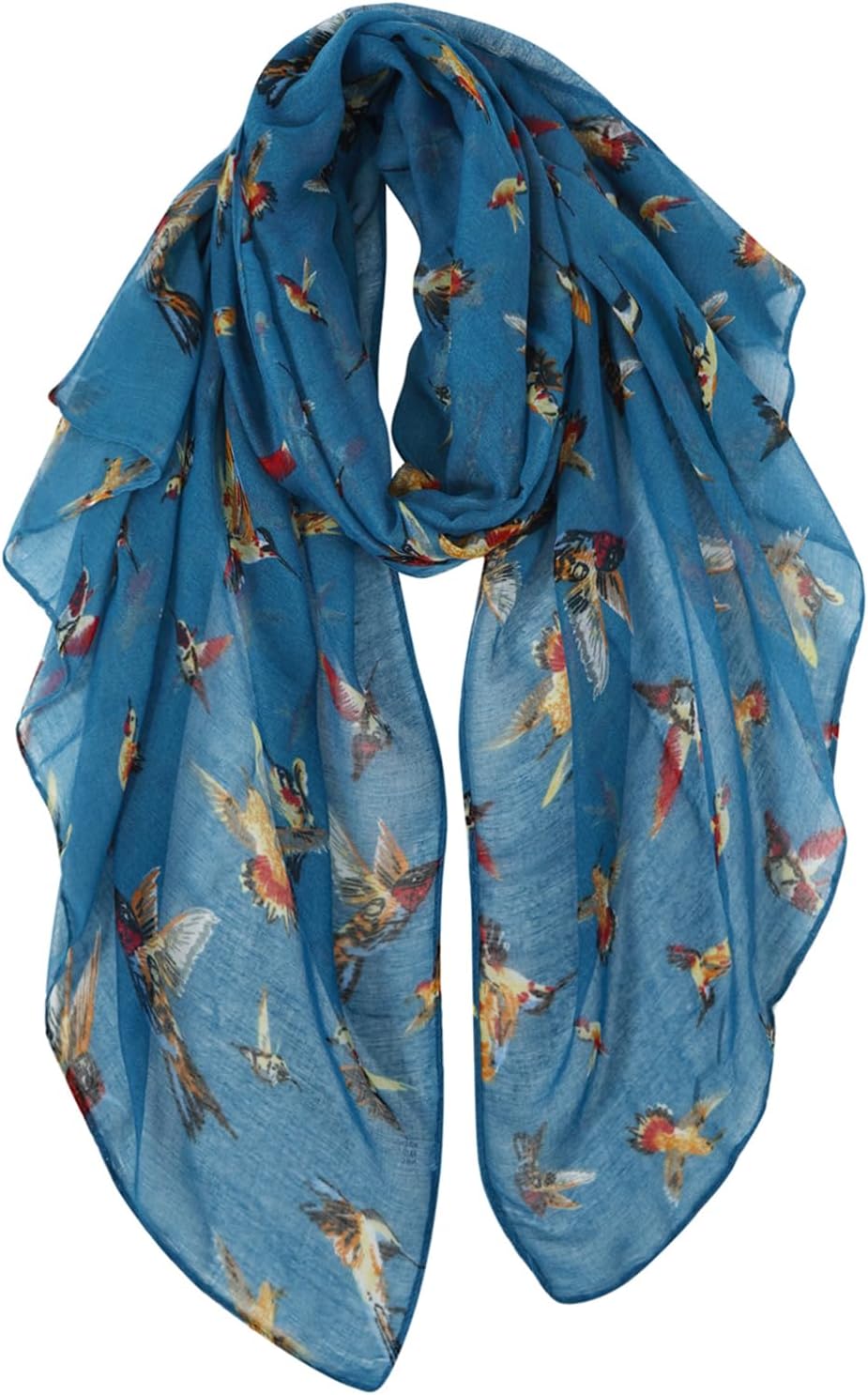 Scarfs for Women Lightweight Floral Birds Print Cotton Scarves and Wraps for Summer Shawl Boho Scarf Travel