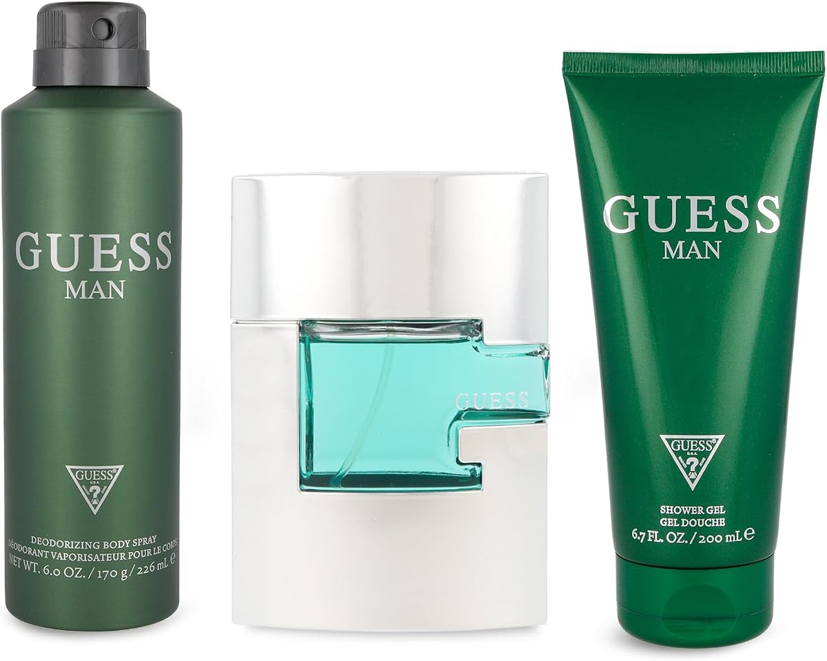 Man Eau de Toilette Set de regalo de 3 piezas - Colonia en spray 2.5 fl. Oz., Spray corporal desodorizante 6.0 oz. y gel de ducha 6.7 fl. Onz.