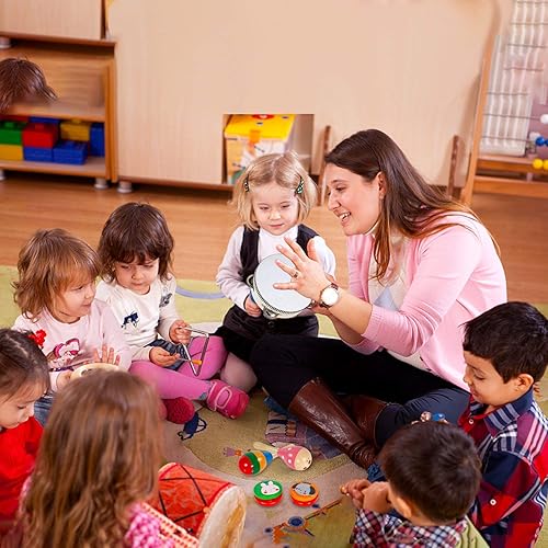 Miniatura 6 de Instrumentos musicales para niños 33 piezas 18 tipos instrumentos de percusión de madera juguetes de xilófono de pandereta para niños y niñas