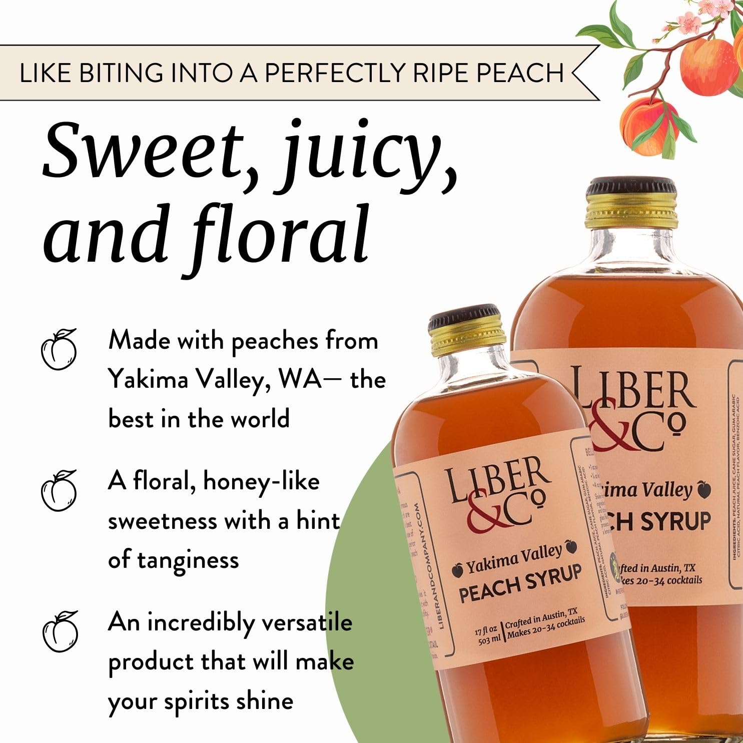 Amazon.com: Liber & Co. Yakima Valley 桃子糖漿(17 盎司) : 雜貨和美食