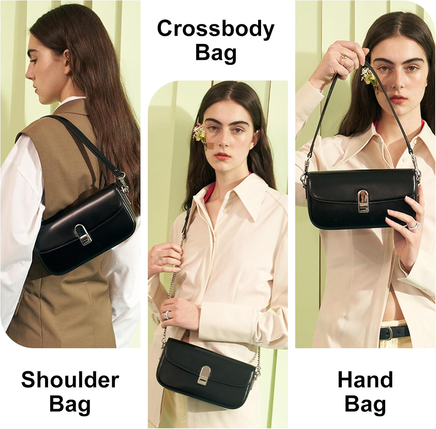 LAFESTIN Split Leather Shoulder Bags For Women with Adjustable Strap, Trendy Crossbody Purses, Designer Inspire Handbags | Split Leather, Trendy, Designer Inspire - Image 2