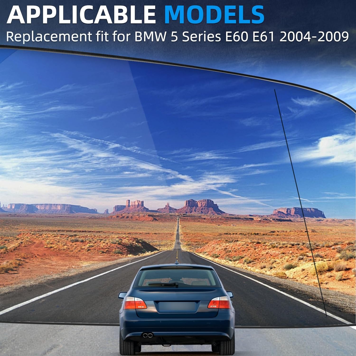 Passenger Side Mirror Replacement for BMW 5 Series E60 E61 2004-2009 - Right Side Mirror Glass, Rear View Mirrors Glass with Power Heated White