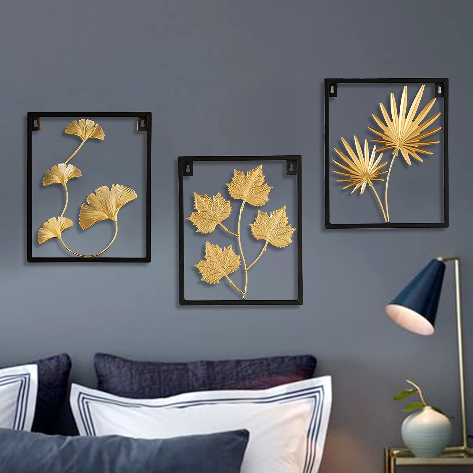 Decoración de Pared Estilo casa de Campo Moderna luz de Lujo de Metal de Pared, o Dorada, Colgante de Pared 3D Escultura de Pared Creativa Hecha a Mano decoración del hogar con Arte de Marco