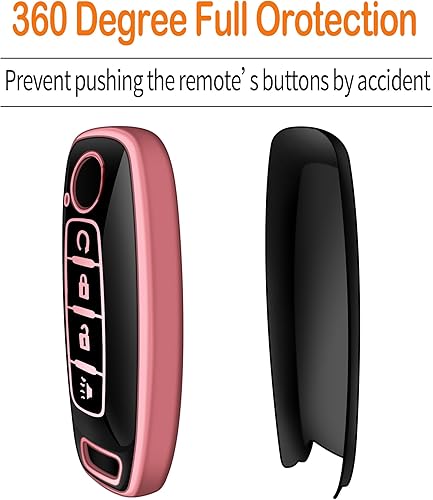 Miniatura 4 de Sindeda Funda para llavero Nissan con llavero suave de protección completa, funda compatible con Nissan Pathfinder Rouge 4Runner 2023 2024 (rosa, 4
