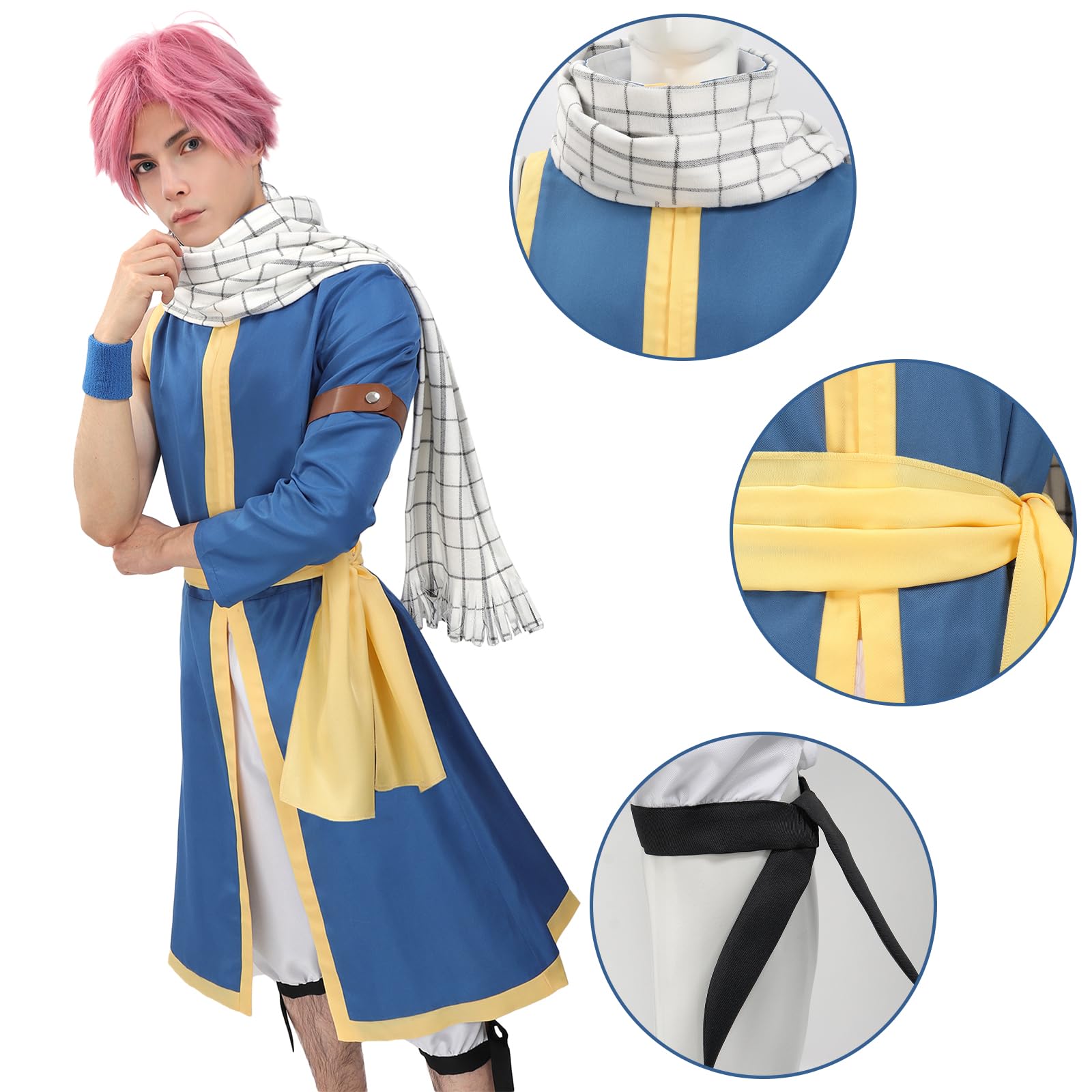 DAZCOS US Size Men's Cosplay Costume Full Set With Scarf Wrister Halloween