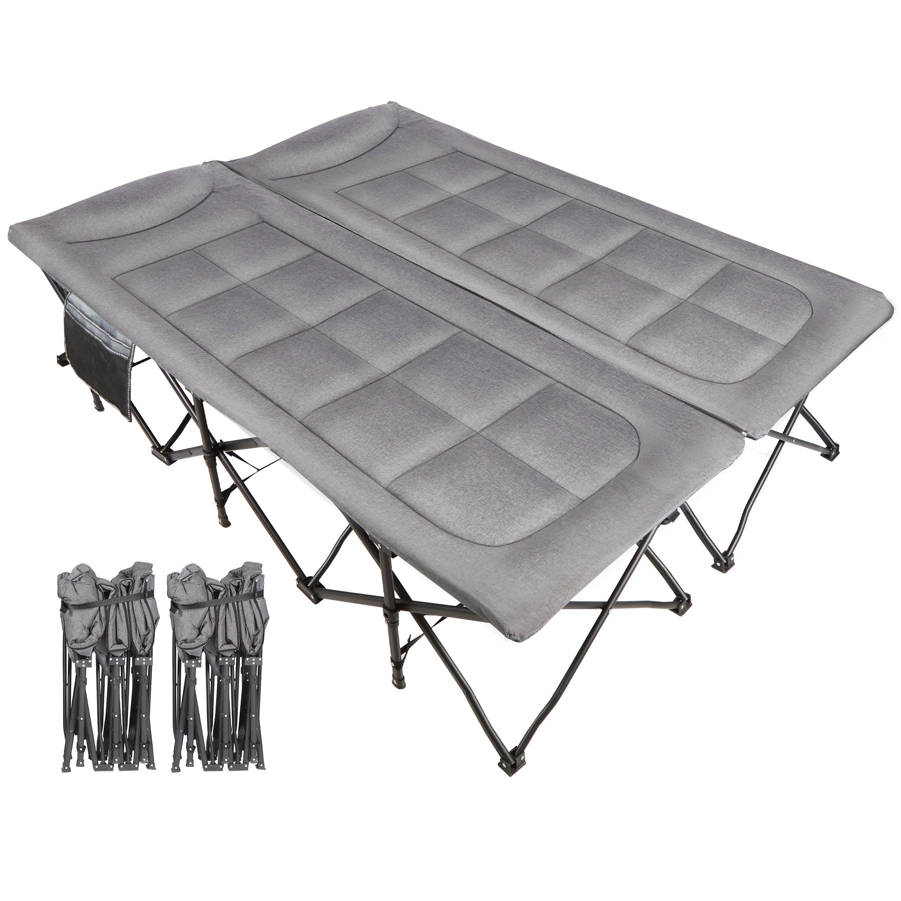 REDCAMP 59" W 2 Person Camping Cot for Adults, 500lbs XXL Double Cot