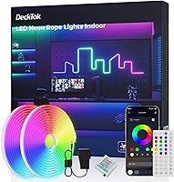 Vista 9 de DeckTok Luces de Cuerda LED de Neón - Control LED Flexible con App/Control Remoto Luces de Cuerda 16.4 Pies Múltiples Modos RGB IP65 Impermeable