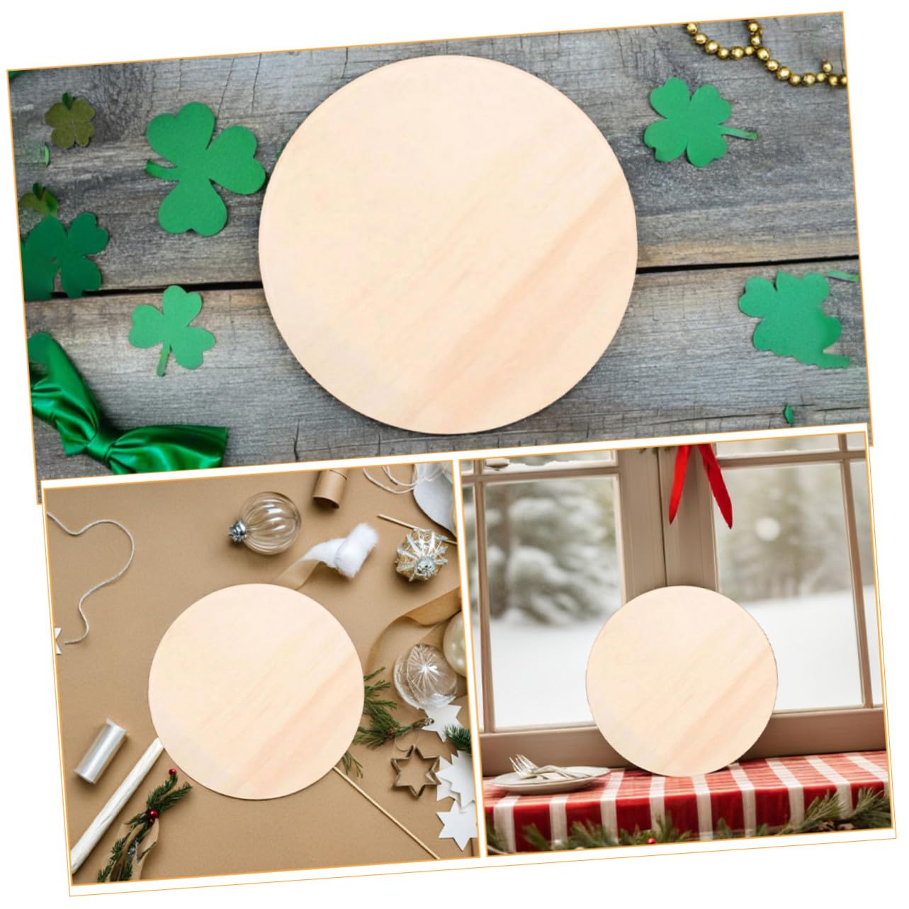 Angoily 15 piezas Discos Madera Redondos para Manualidades DIY Placas Madera sin Acabado Decoración Rústica Colgador Puerta Fiestas Bodas Navidad