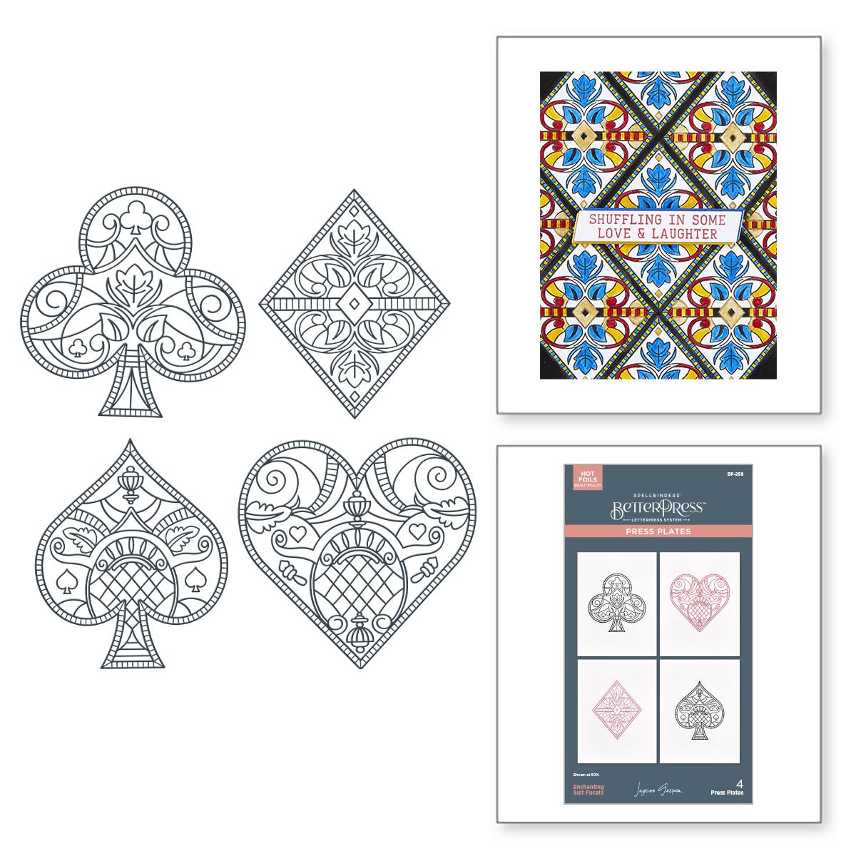 Spellbinders Enchanting Suit Facets Press Plates from The Jack of All Trades Collection by Jaycee Gaspar