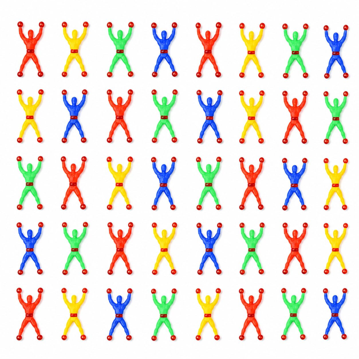 Aguwgax 40 Pcs Sticky Men Wall Climbers, Assorted Colours Stretchy Toys