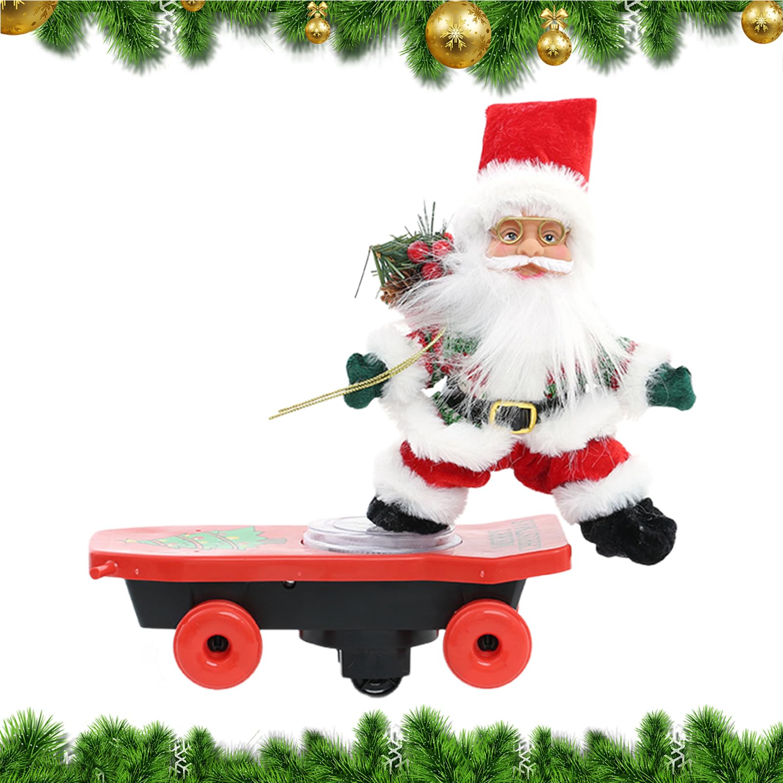 Trottinette musicale de Noël : déco de table animée pour salon et cheminée