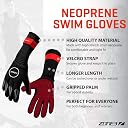 Zone3 Neoprene Swim Gloves (Black/Red, Small) gallery image