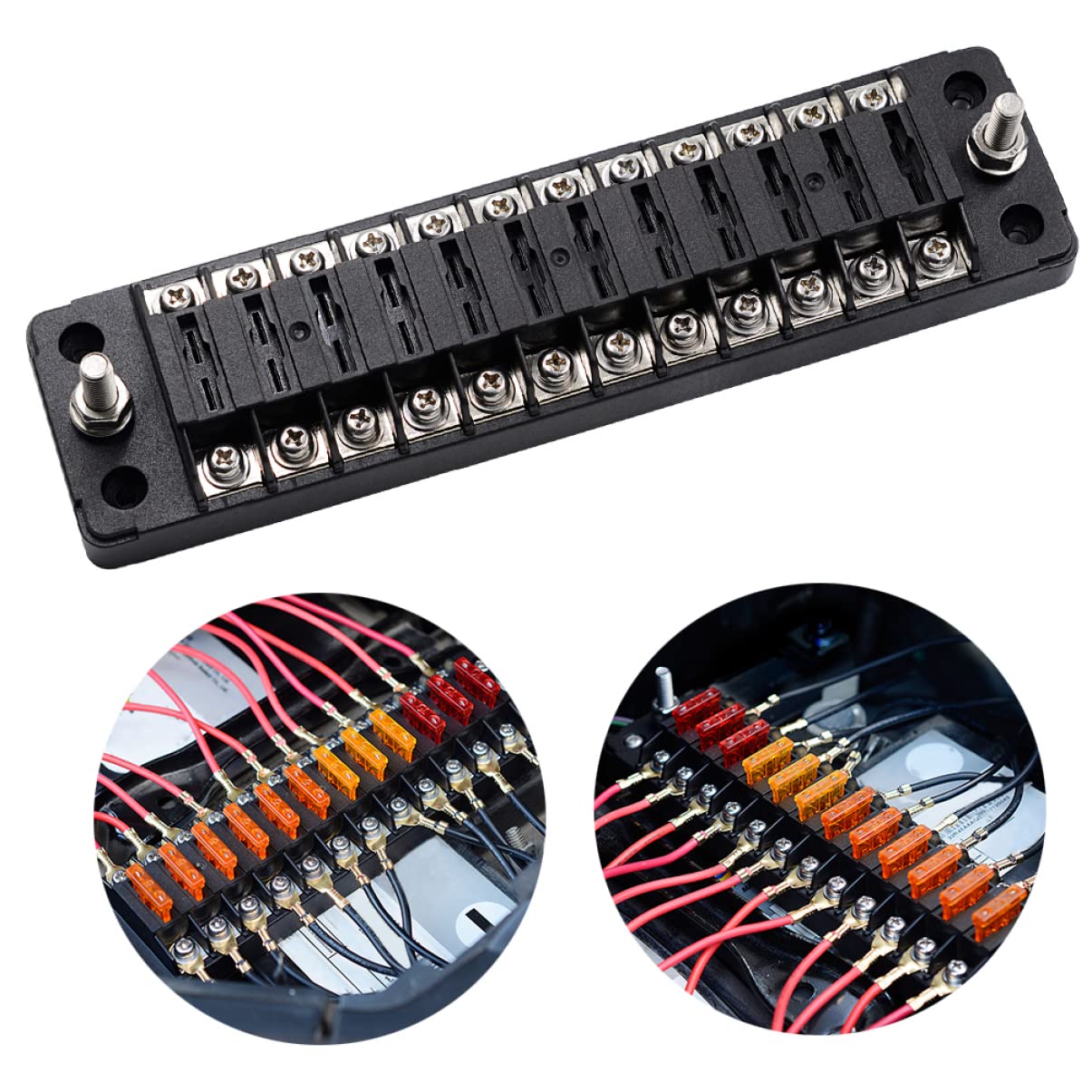 Ciieeo 1 Set Fusibili per Auto e Barca Box Fusibili Vie Design Compatibile con Veicoli e Navi Include e Viti Installazione