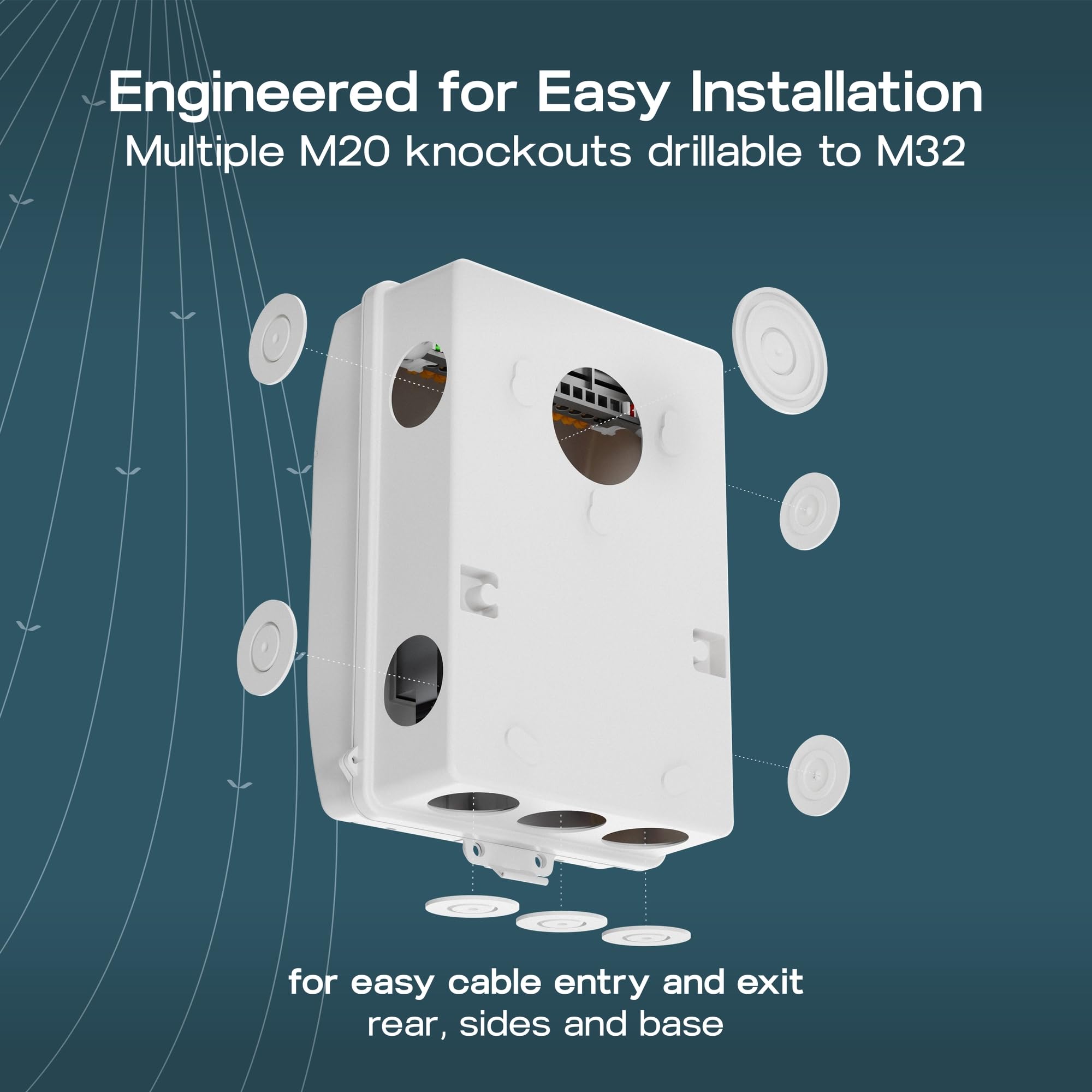 Alimentatore EV con MCB 40A, SPD tipo 2 e interruttore principale 100A, kit di recinzione per veicoli elettrici, resistente alle intemperie, 5 moduli, popolato, BG Sync EV, bianco, IP65