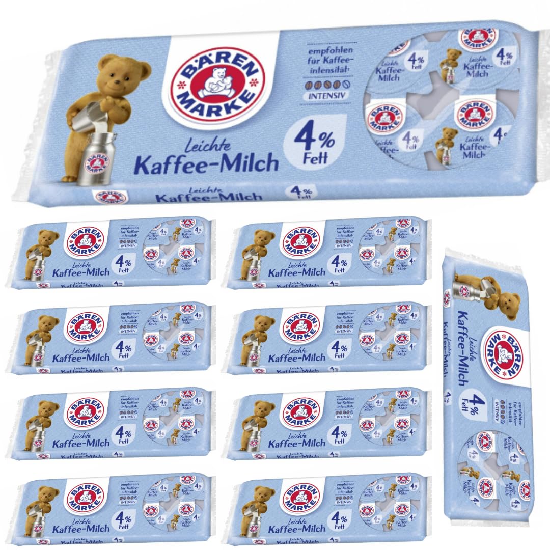 Bärenmarke Leichte Kaffee-Milch 4% Fett Portionspackungen 10 x 7,50 Gramm x 10 Packungen