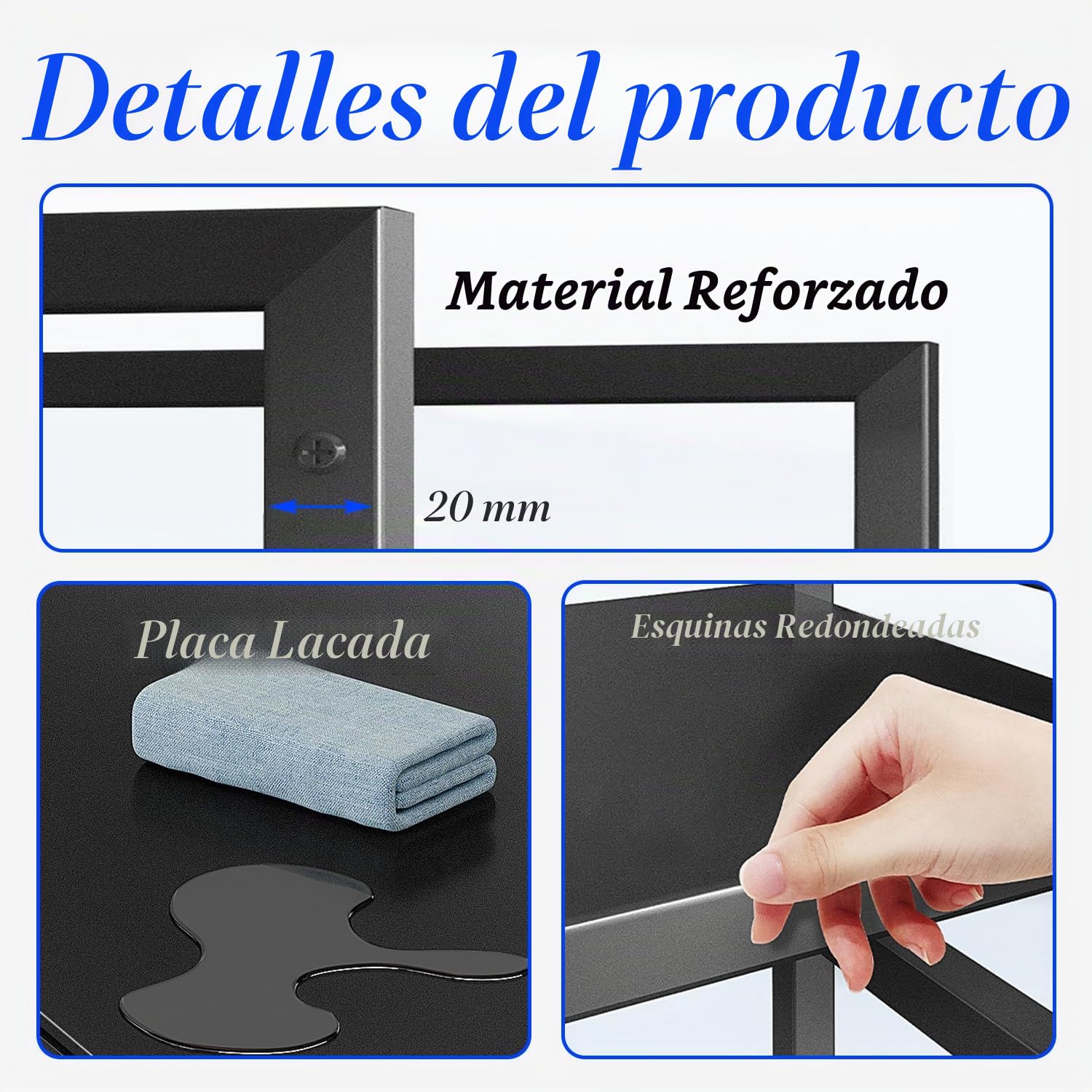 Estantería ajustable para microondas, 2 niveles, extensible de 40 a 60 cm, con 6 ganchos, para encimera, panadería, organizador de cocina (gris)