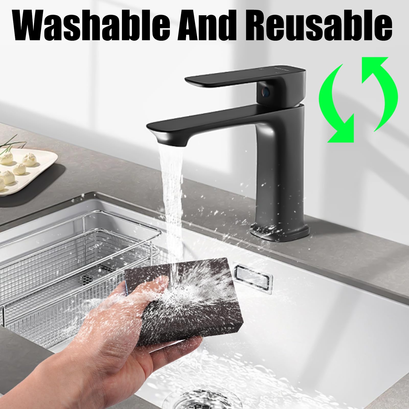 6 Spugne Abrasive Lavabili - Grane 60/80/100/120/180/220, Per Legno, Metallo, Pareti, Riutilizzabili - Foto 7