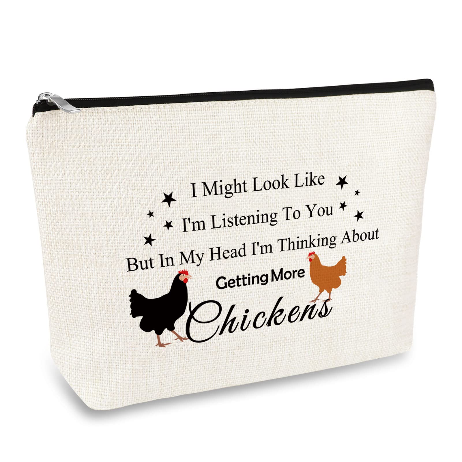 Chicken Lover Gift Makeup Bag Crazy Chicken Lady Gifts Cosmetic Bag Chickens Themed Animal Lover Gift for Women Girls Birthday Christmas Gifts for Daughter Sister Bestie Friend Travel Makeup Pouch