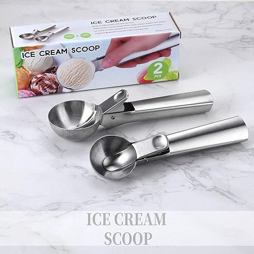Miniatura 6 de Cuchara para helado antiadherente de acero inoxidable, 2 unidades, Plateado