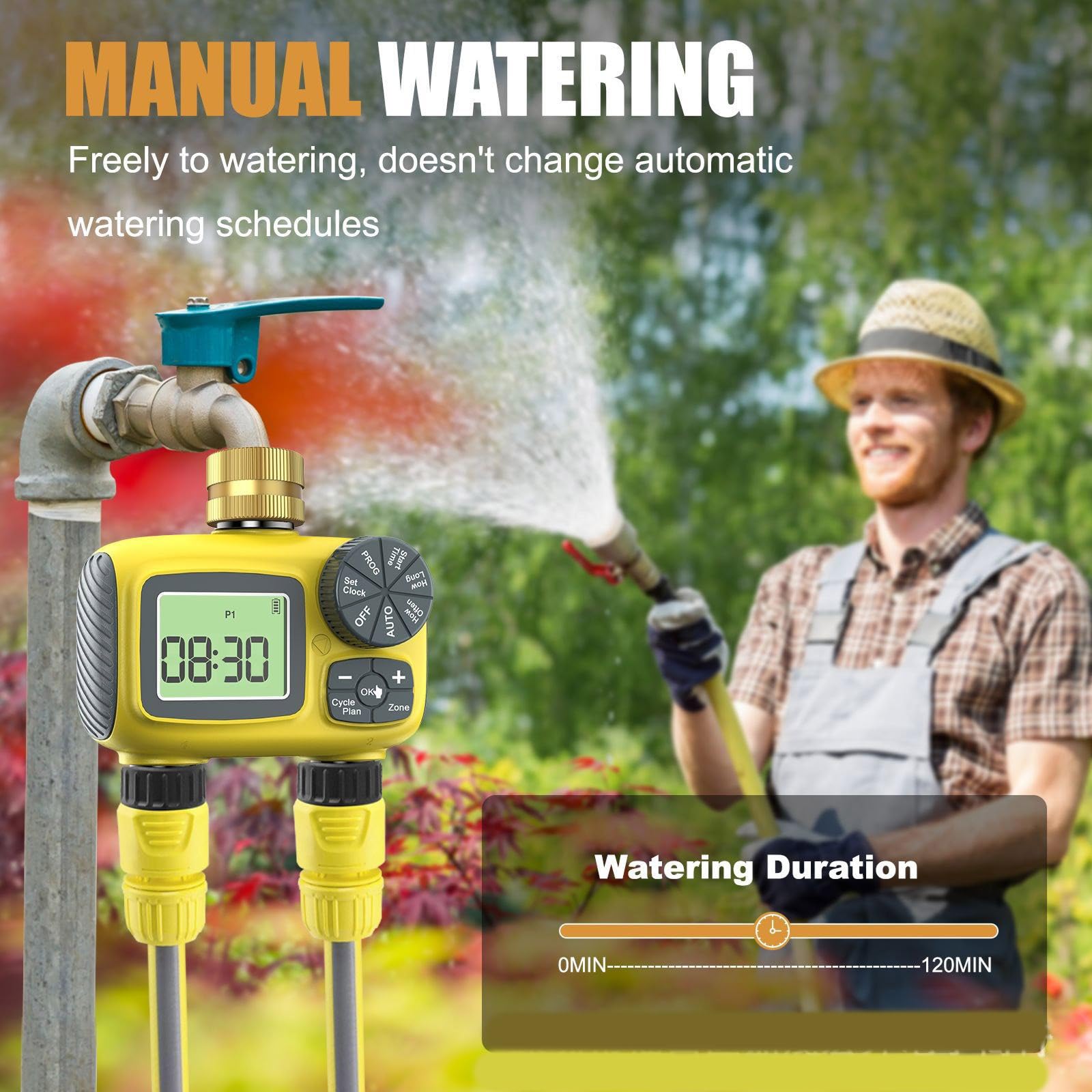 ordinarYone Timer automatico per irrigazione a 2 zone, per individui impegnati e appassionati di giardino domestico