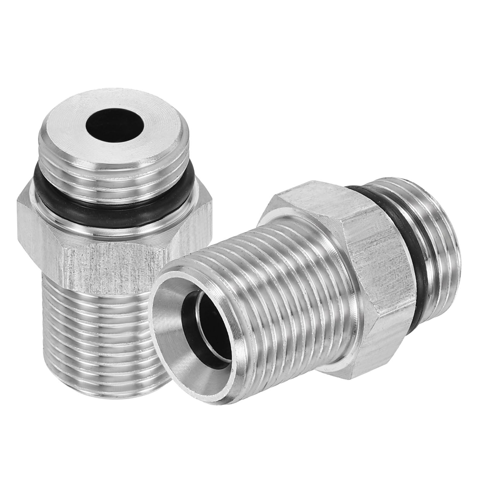 sourcing map 2Pcs Pressure Washer Adapter, G3/8" Male to G3/8" Male Connect Fittings Stainless Steel Flat Mouth Swivel Adapter for Pressure Power Washers Hose