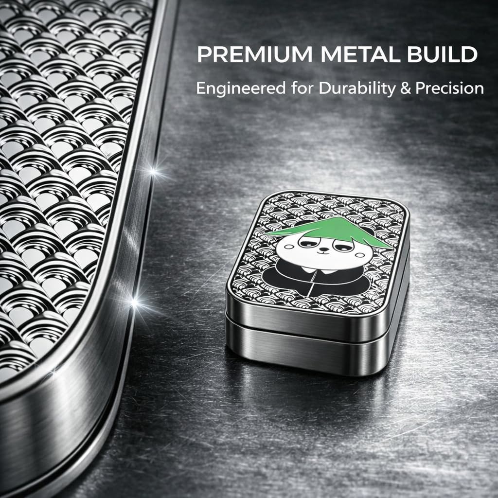 Panda Magnetic Fidget Slider – Metal EDC Fidget Toy for Adults, Stress Relief & Anxiety Toy, Quiet Desk Fidget, Cool Fidget Toys for Office & ADHD Focus