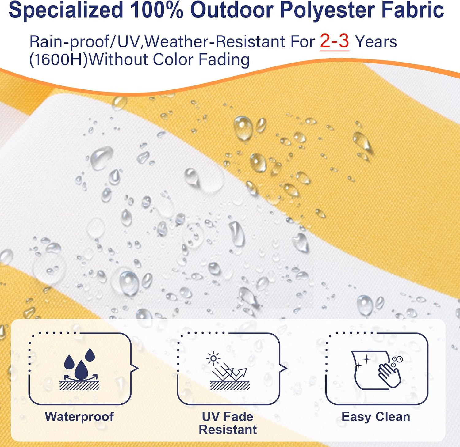 Patio Chaise Lounge mini Chair Replacement Cushion Cover,for Outdoor Kids pet Furniture Wooden Chair, Waterproof Fade Resistant Fabrics (Yellow, Only 1 Cover)