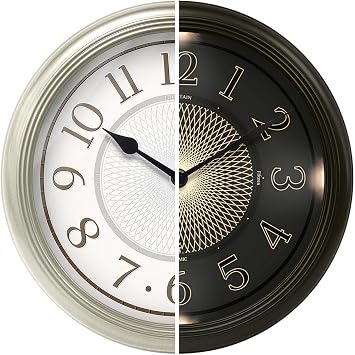 12.6" Galaxy Illuminated Atomic Analog Wall Clock, Silver