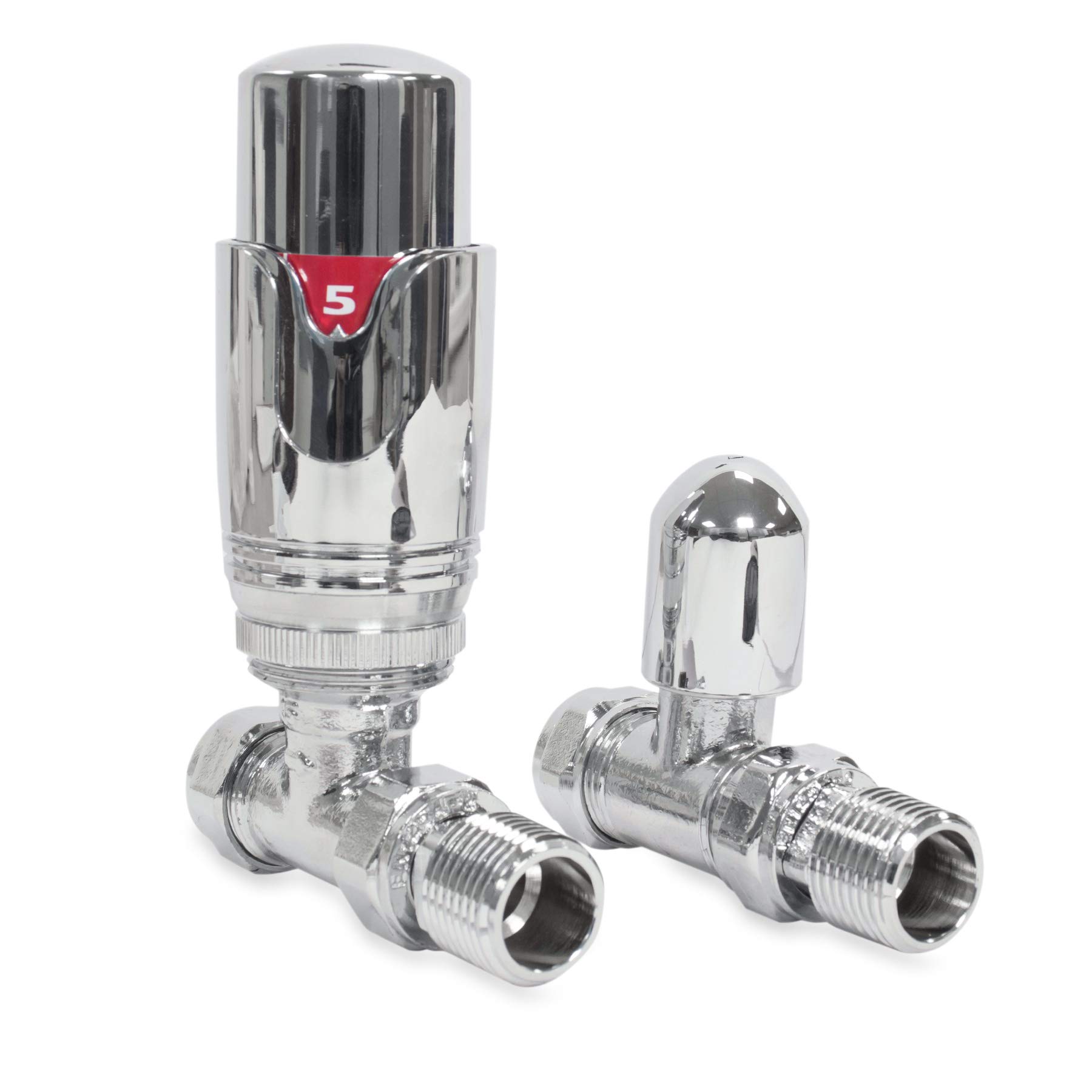 Adept TechnologyTRV c/w Lockshield and Modern Valves Head Kit (15mm x 1/2") Choice of Colours and Sizes (Straight, Chrome)