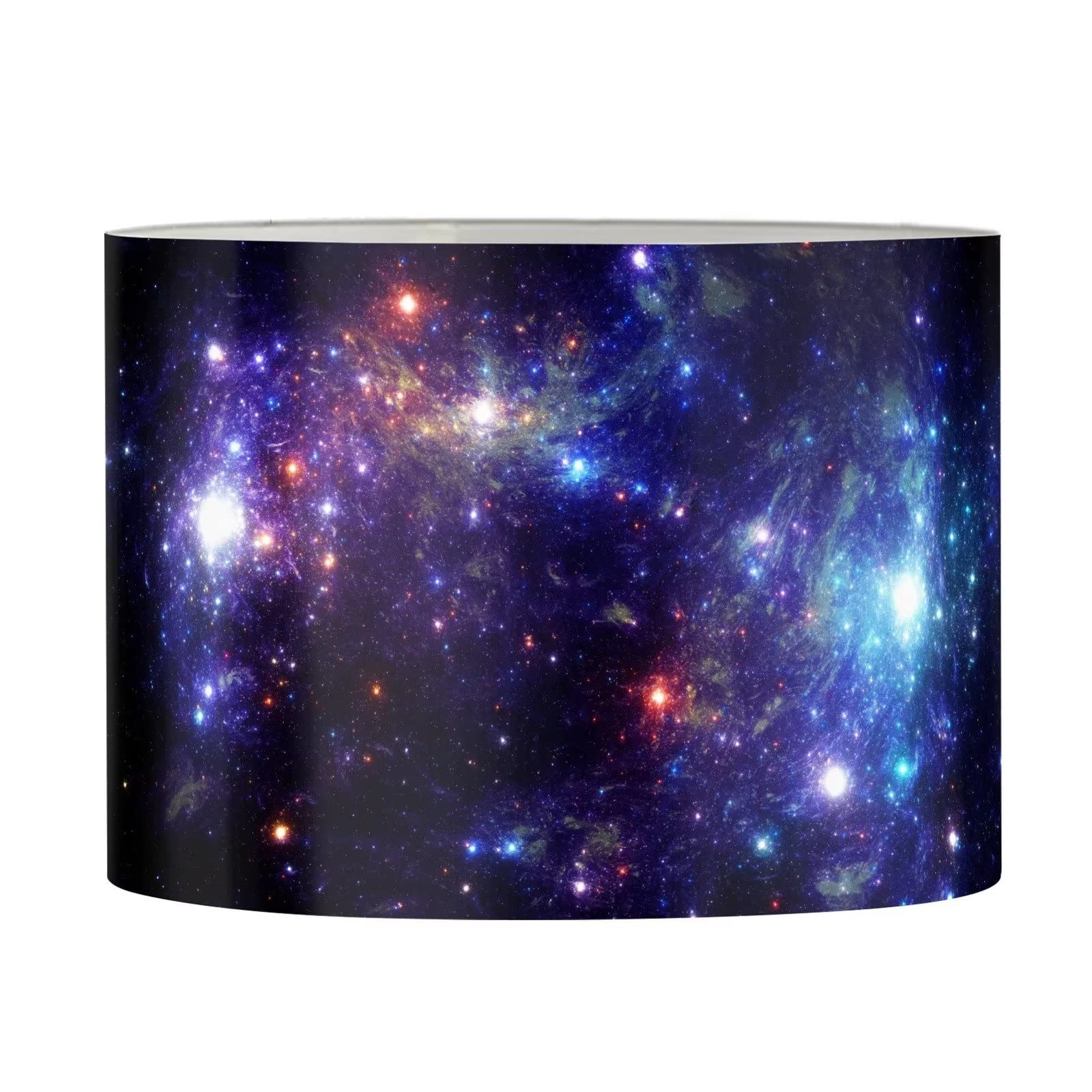 Xoenoiee Lamp Shade Drum Lampshade for Pendant Floor and Table Light, Plastic Ceiling Light Shade, European E27 Fitting, Galaxy Interstellar Space Pattern, Large Size โ image 1