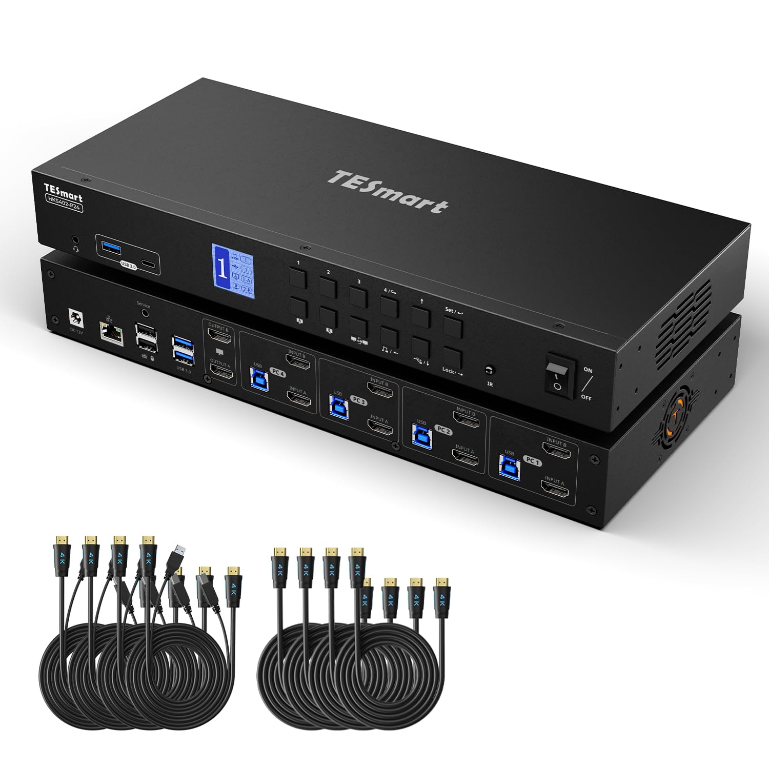 Amazon.co.jp: TESmart HDMI KVMスイッチ 4入力2出力 USB3.0 4台