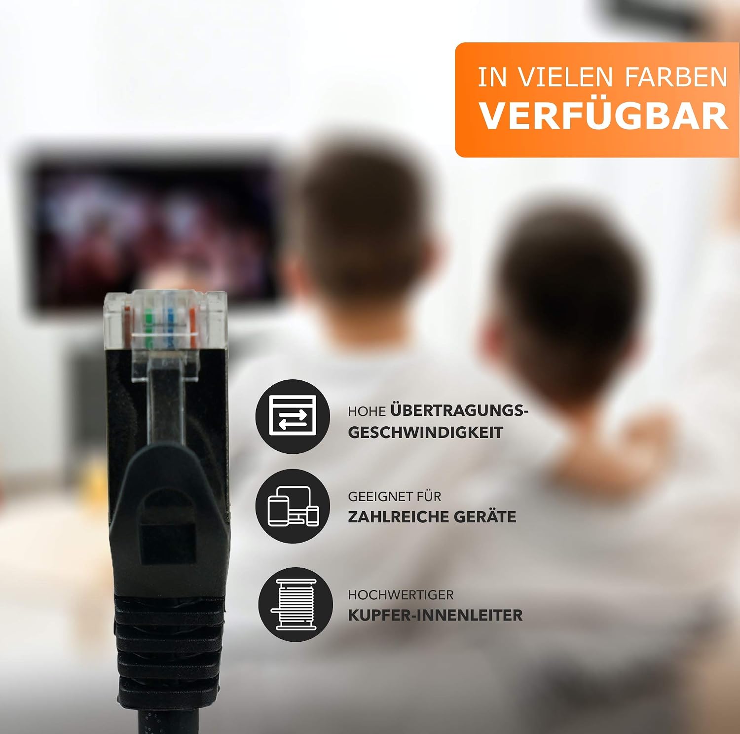 1aTTack.de 20m - Black - 1 Piece - CAT.7 - Network Cable Patchcable Lancable Ethernet - 10GBASE-T - 10000 Mbps - CAT7 S-FTP Double Shielded PIMF 600MHz Compatible with CAT5 CAT6 CAT6a CAT8