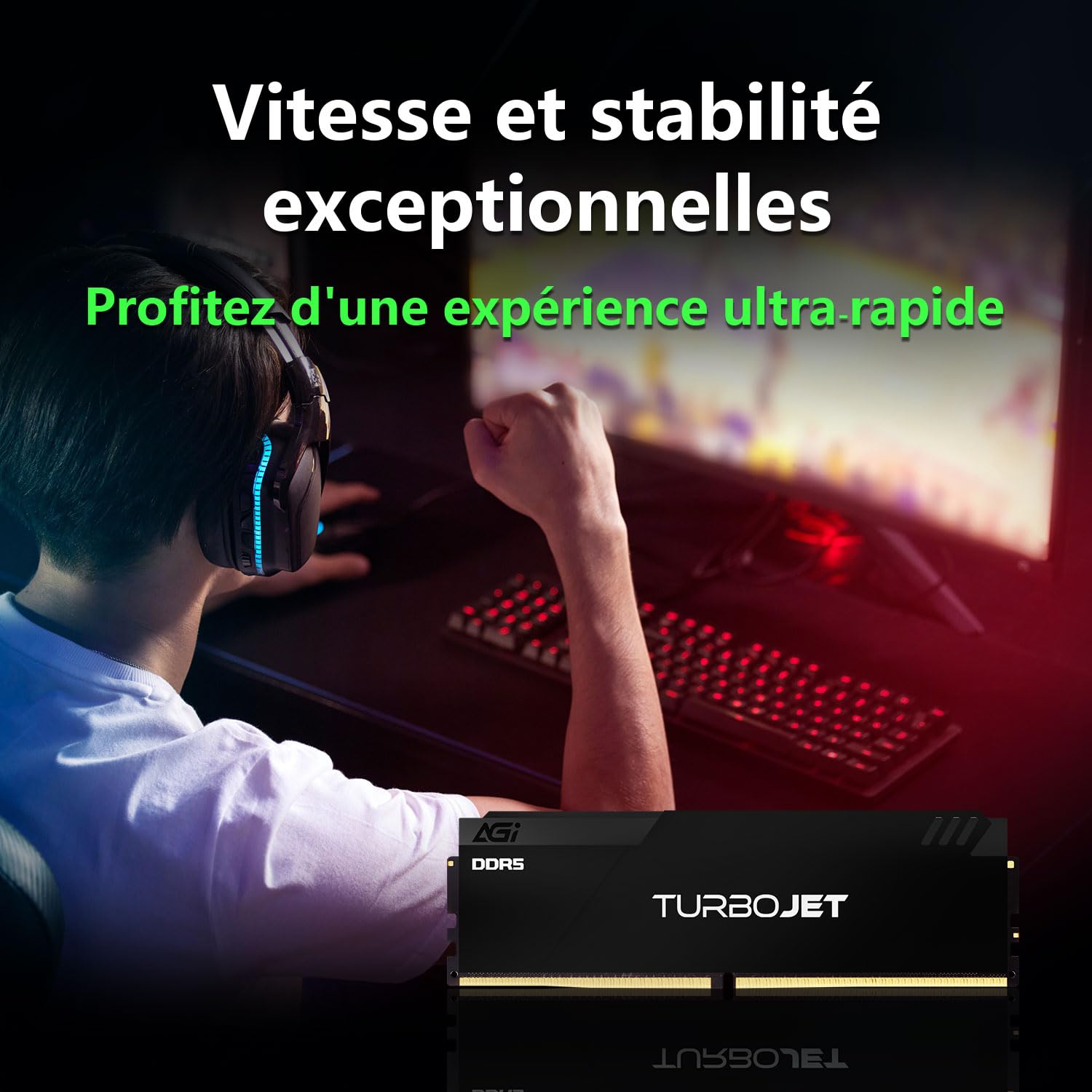 AGI UD858 32Go (2x16Go) DDR5 UDIMM 6000MHz Noir pour Intel XMP AMD Expo