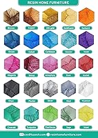 Custom Personalized Round Epoxy Resin Ocean Coffee Table - Blue Emerald Green, 24x24 Inches Handmade