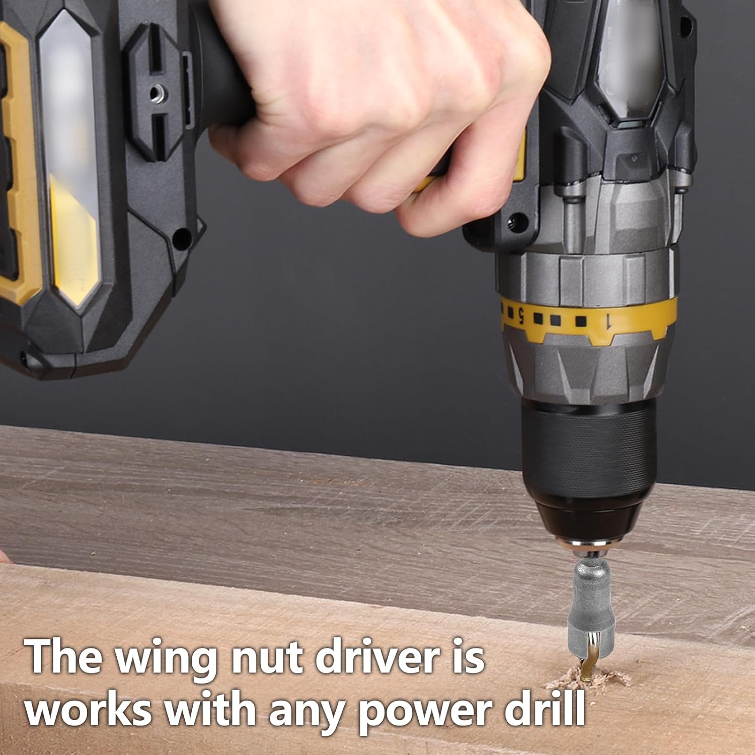 Wing Nut Driver, 2 Pcs Small Screwdriver Set, Bit Generic Hex Shank Socket Driver Adapter for Power and Hand Tools
