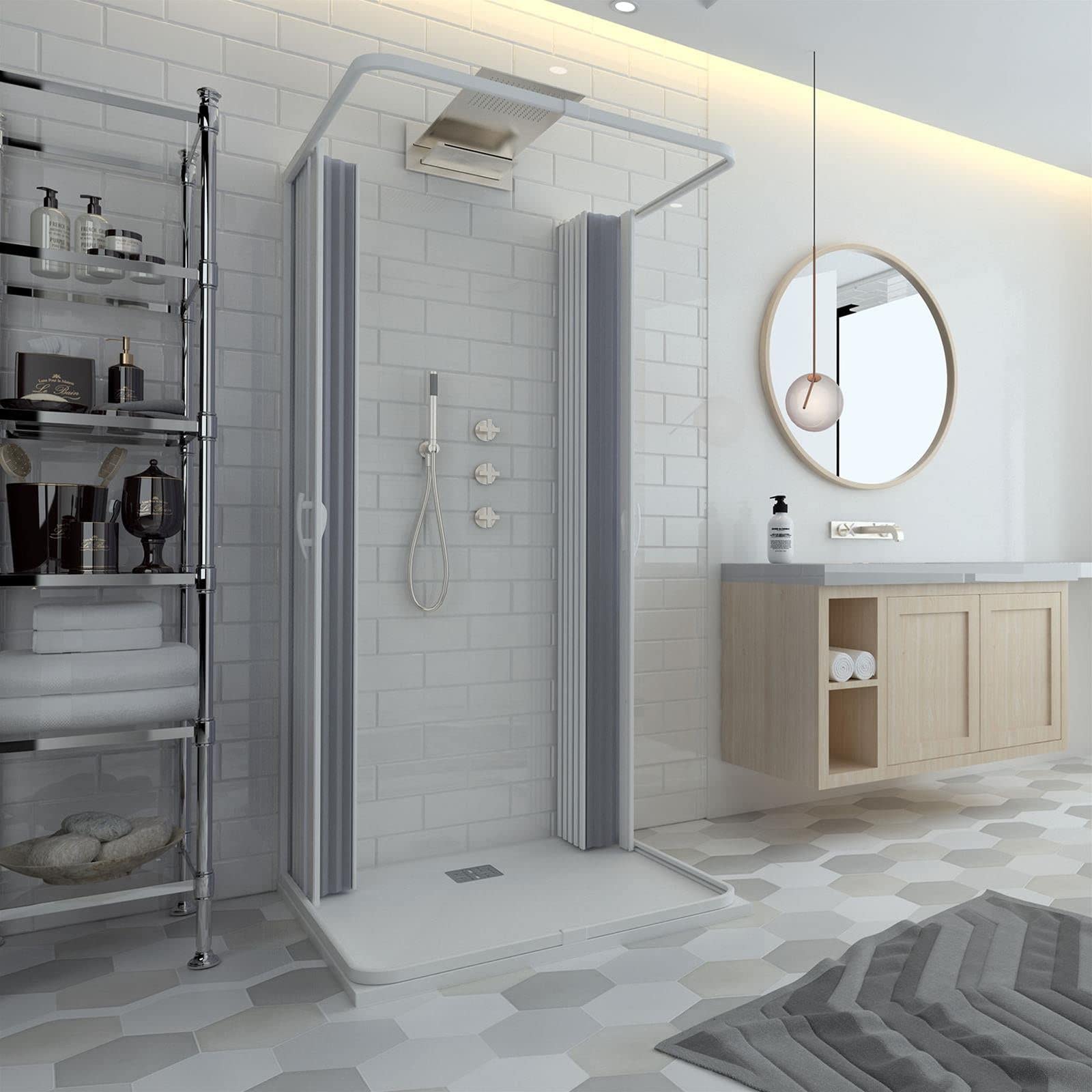 Decorspace Duschabtrennung Flex – Faltbare Duschtür Aus PVC, Made In Italy