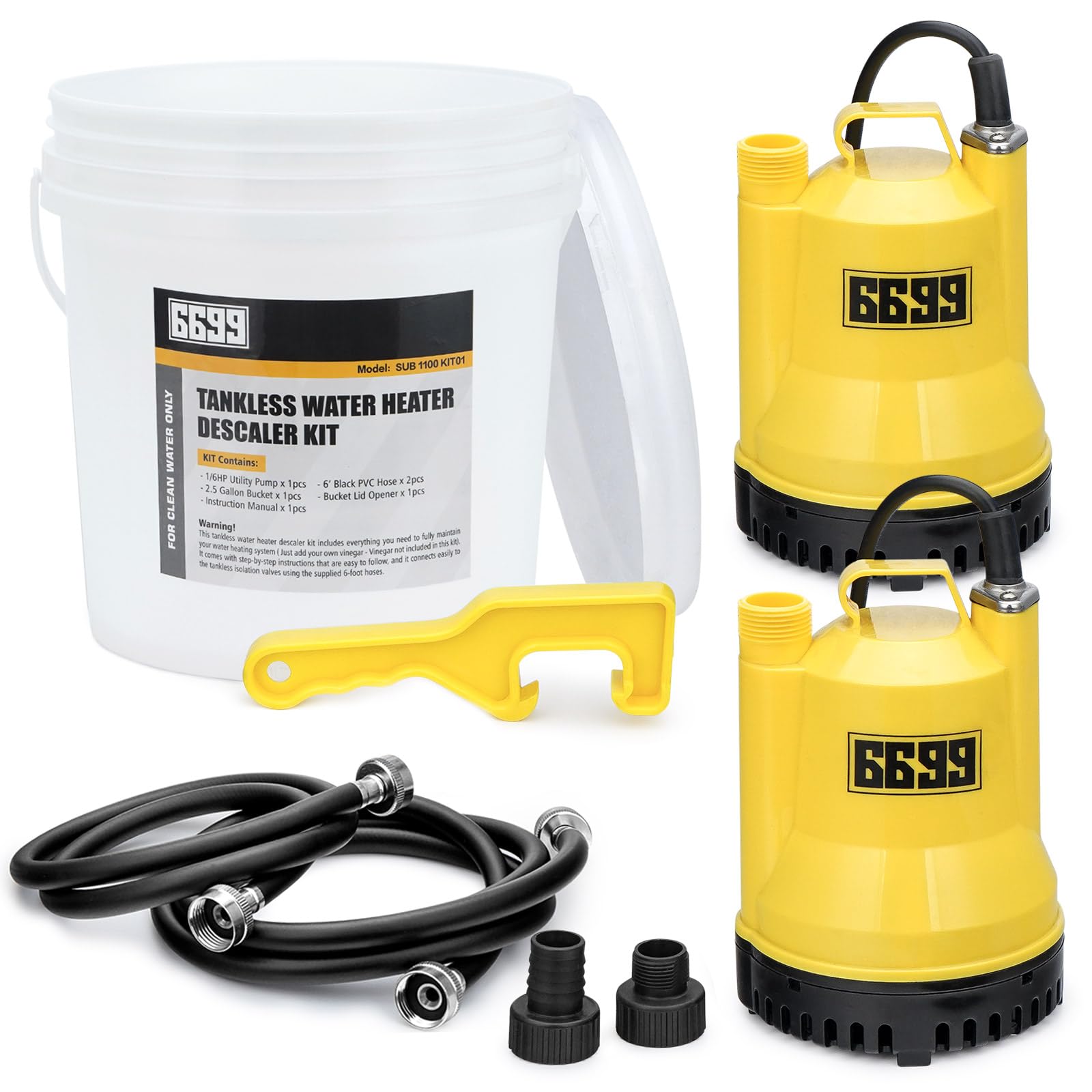 6699 Tankless Water Heater Flushing Kit and Backup Pump Easy to