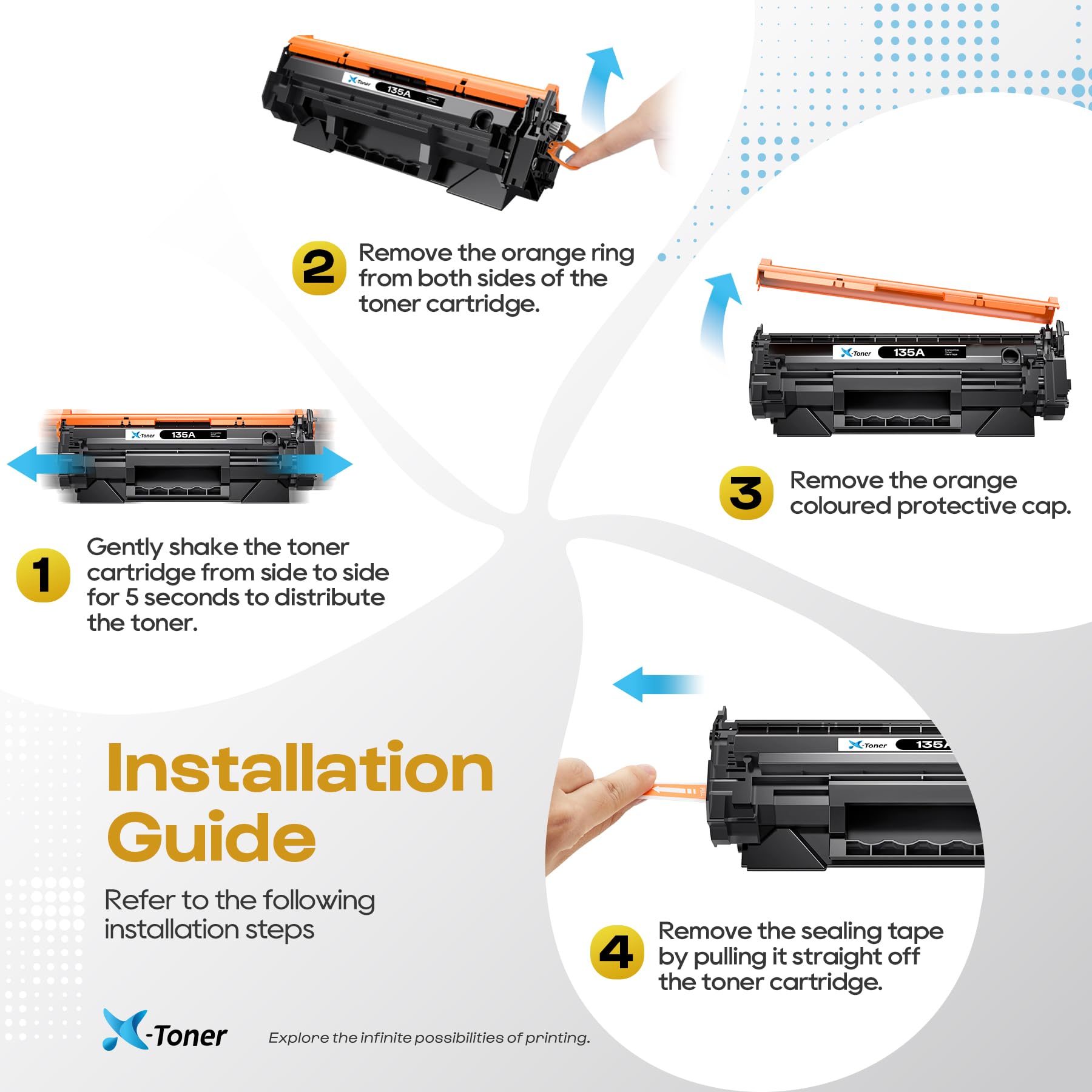 X-Toner 135A Compatible avec HP 135A W1350A, pour LaserJet M209dwe M209dw