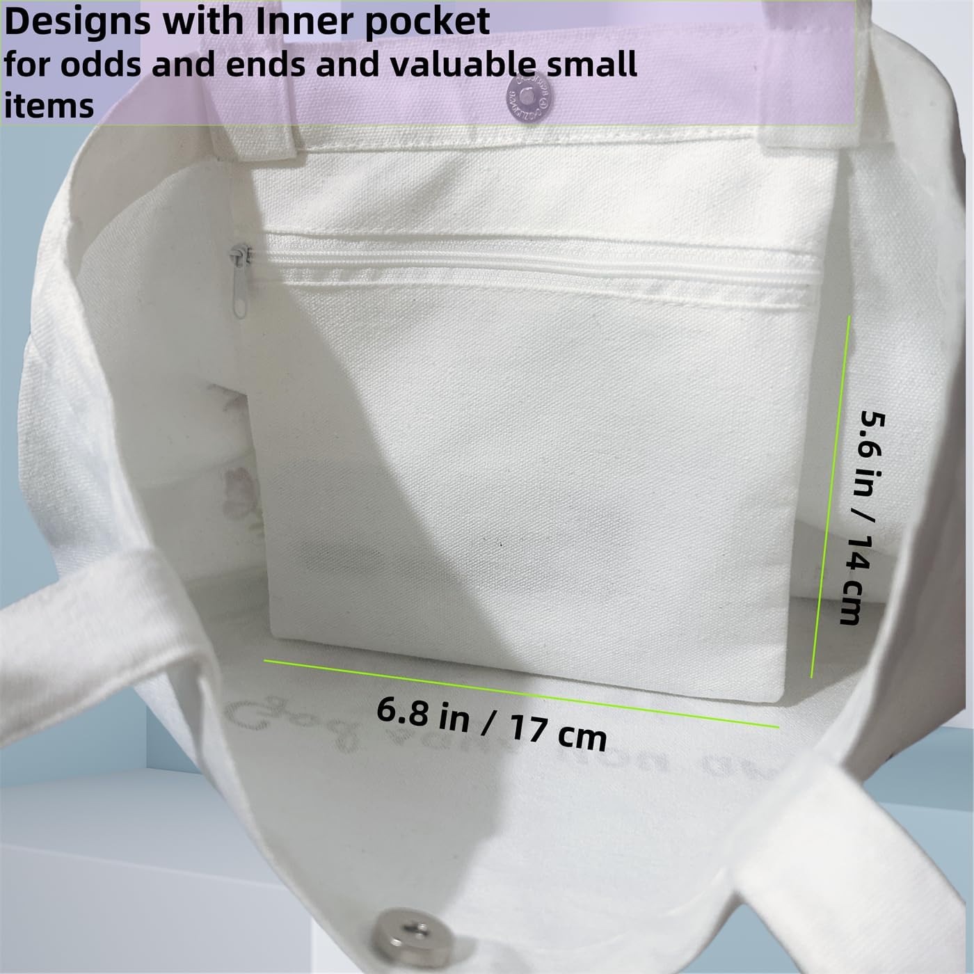 Aesthetic Hummingbird Flower Tote Bag with Inner Zipper Pocket, Double Side Printed Beautiful Canvas Reusable Shopping Grocery Tote Bag for Woman Man - Image 5