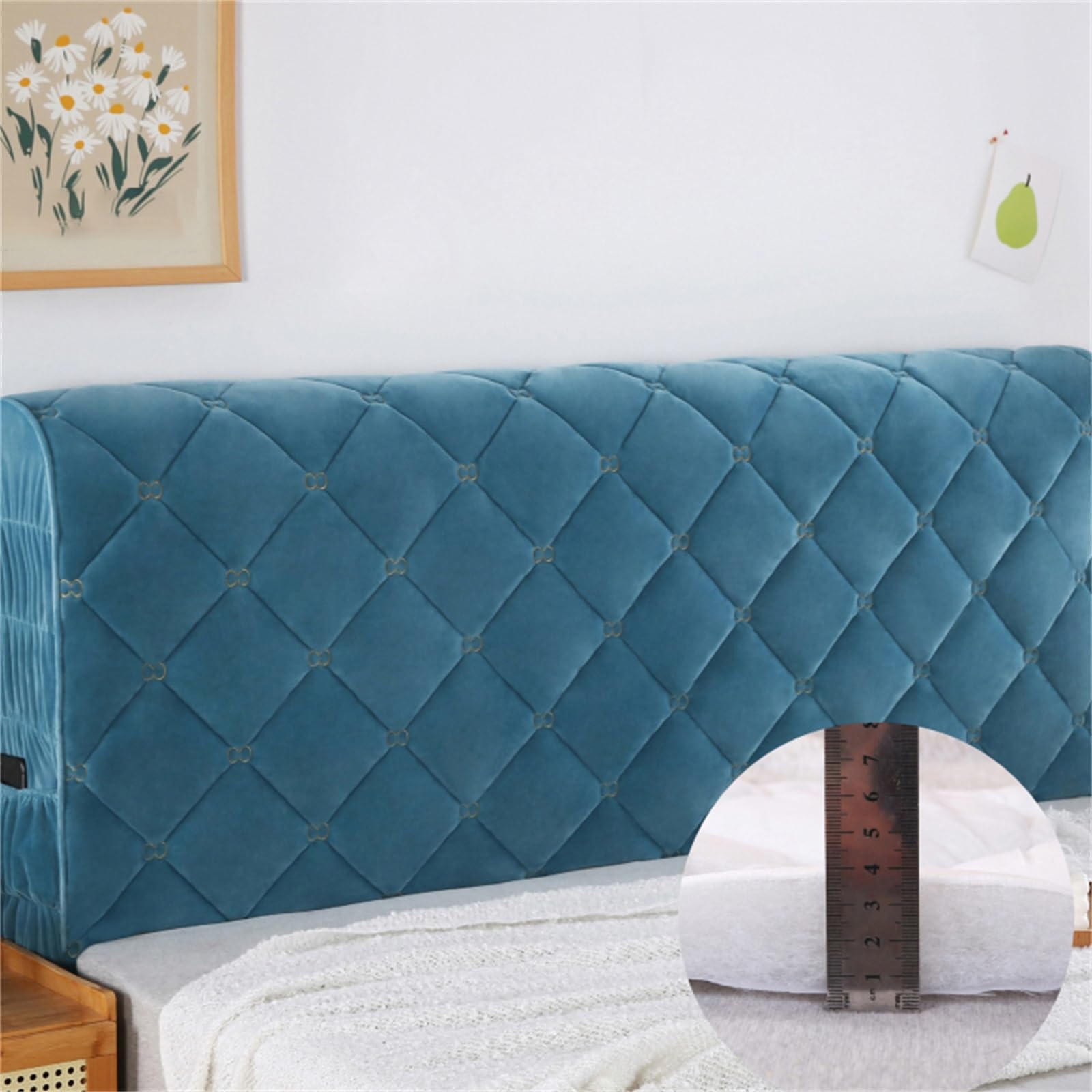 YUEZHONG Copri Testiera Ispessita, Copri Testiera Trapuntata In Velluto For Letto Matrimoniale, Copri Testiera Lavabile For Arredamento Camera Da Letto(Purple,200cm/79in)