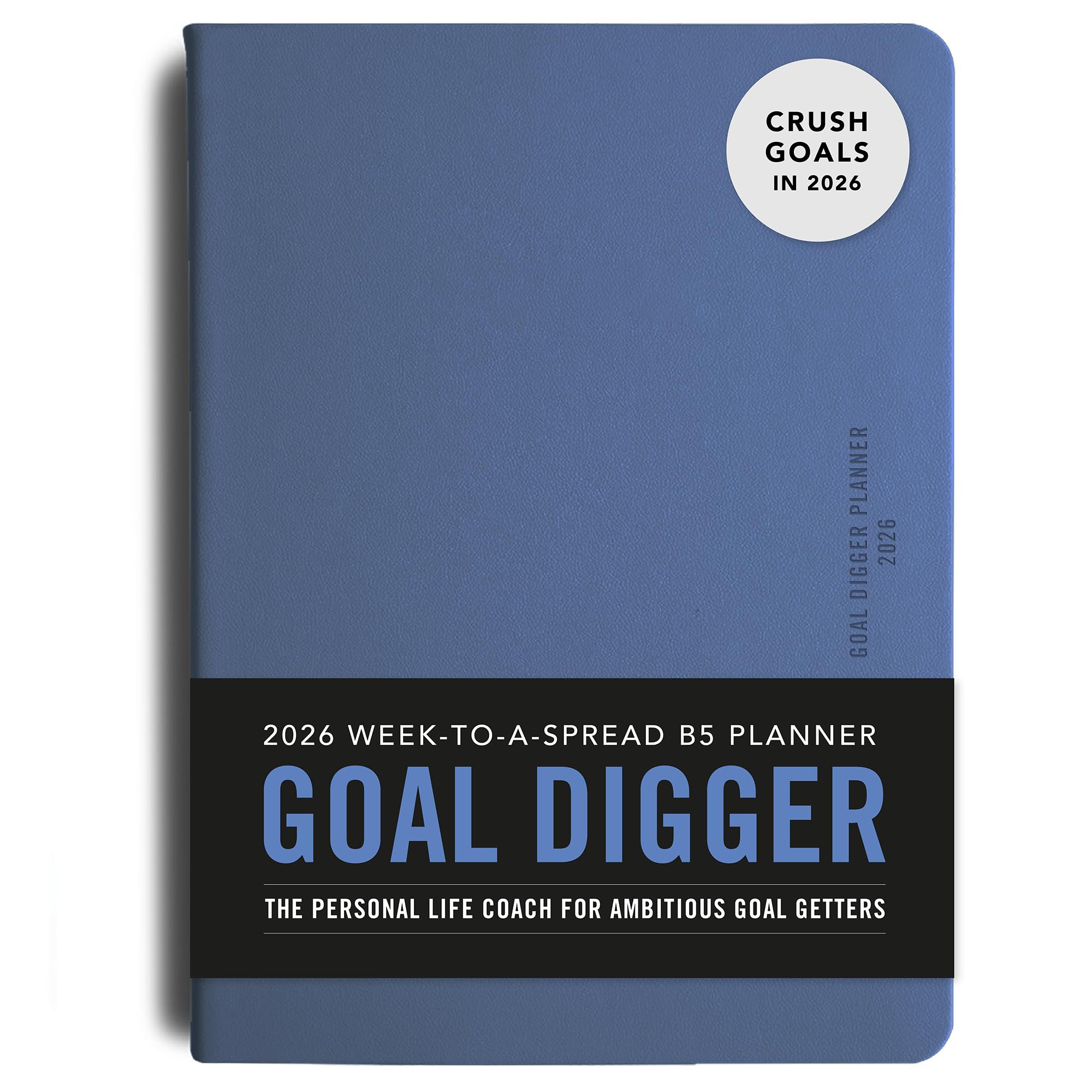 MOXON MiGoals 2026 Goal Digger Diary – B5 Weekly Planner for Goals, Habits, Productivity and Wellness – Undated Layout with Monthly Reviews – Classic (Element Blue) — image 1