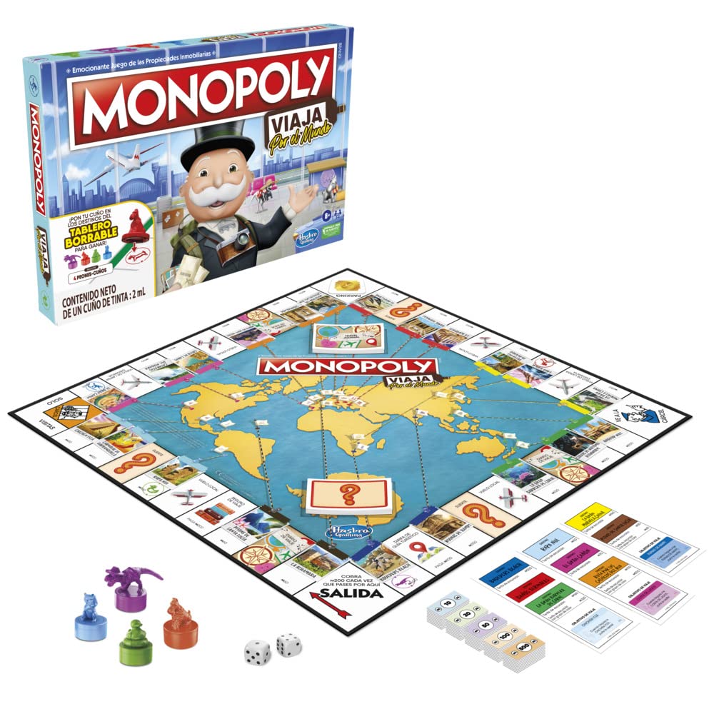 Hasbro JUEGOS MONOPOLY VIAJAR POR EL Mundo +8 AOS – BigaMart