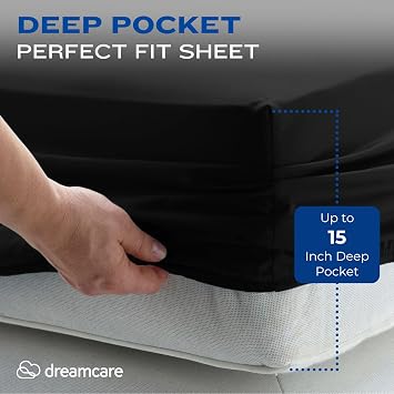 DREAMCARE Twin XL Sheets - 4pc Breathable Cooling Sheets Twin XL Sheet Sets