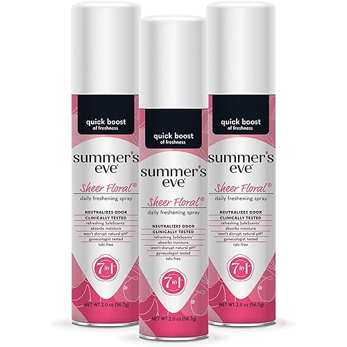 Summer's Eve Sheer Floral Daily Refreshing Feminine Spray, 2 oz, 3 Pack